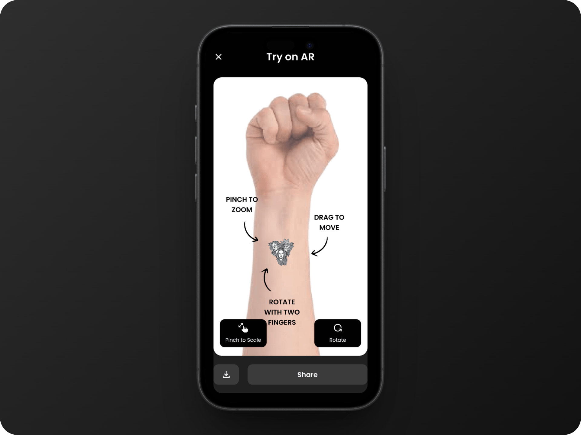 Tatoo live camera preview