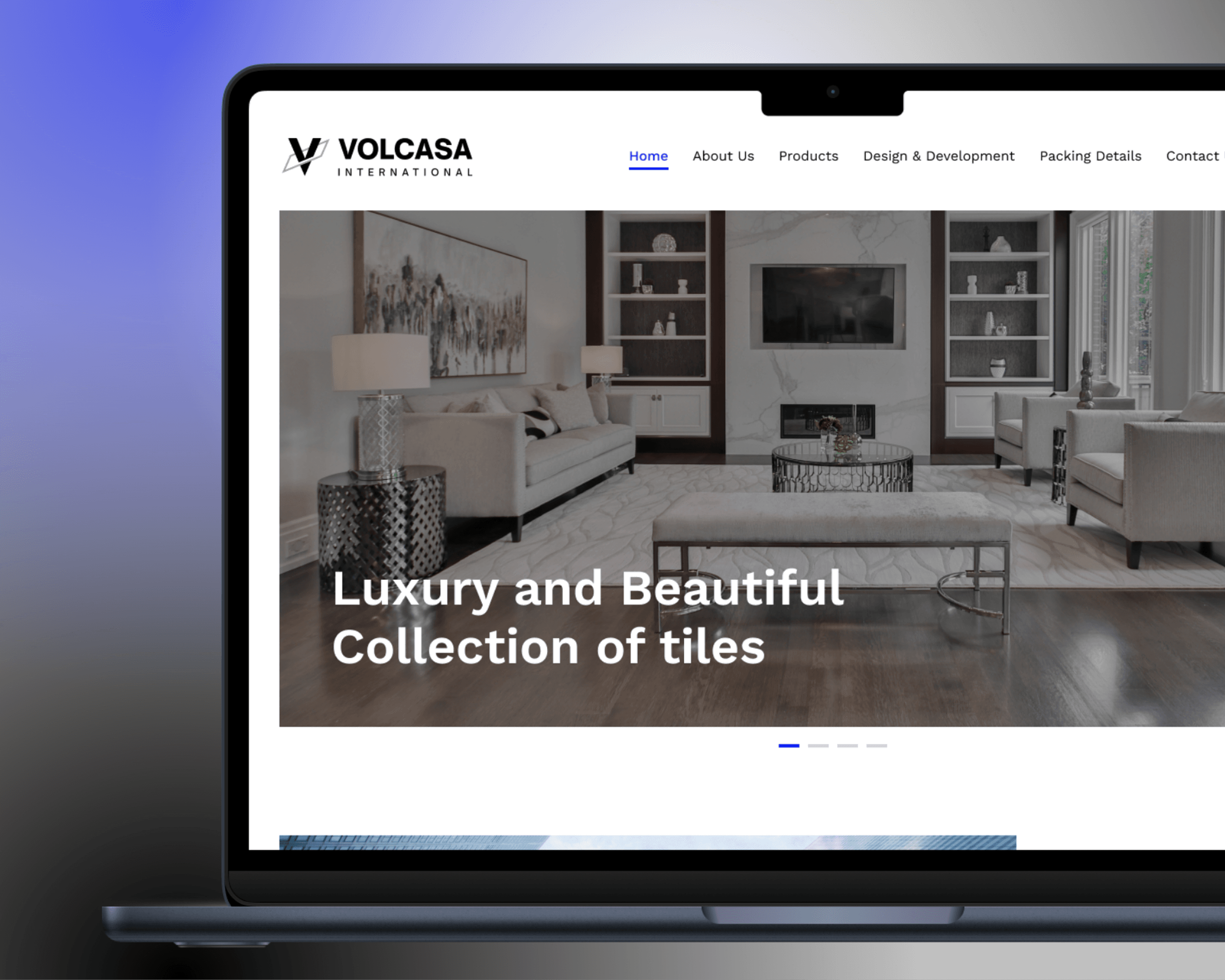 Volcasa International tile exporter website
