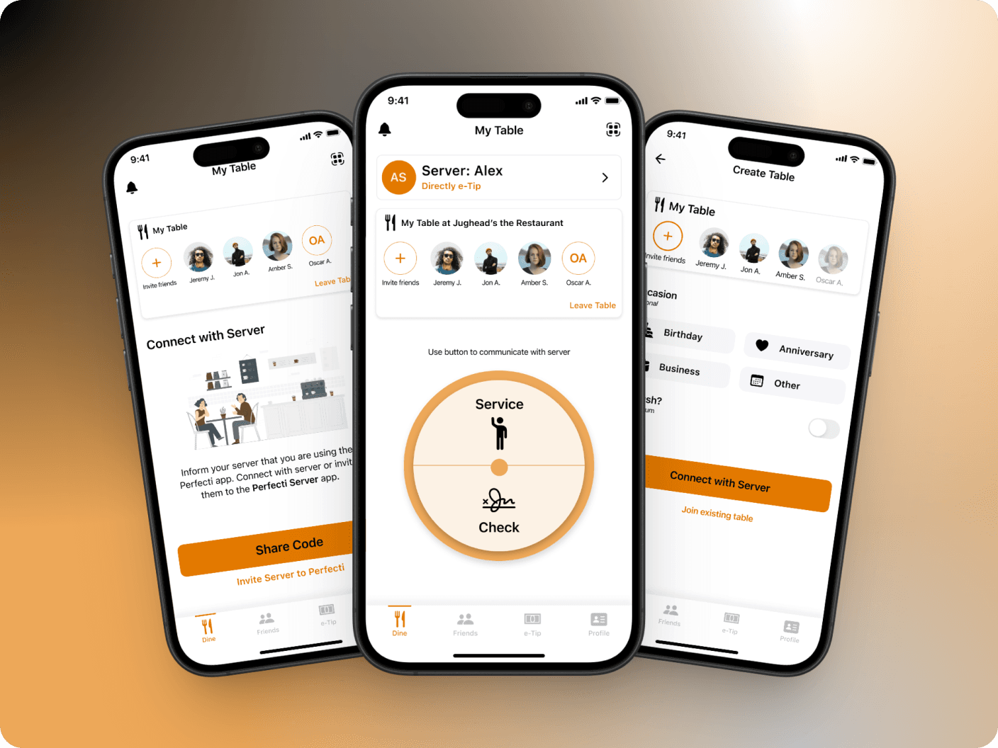 Perfecti restaurant tipping app
