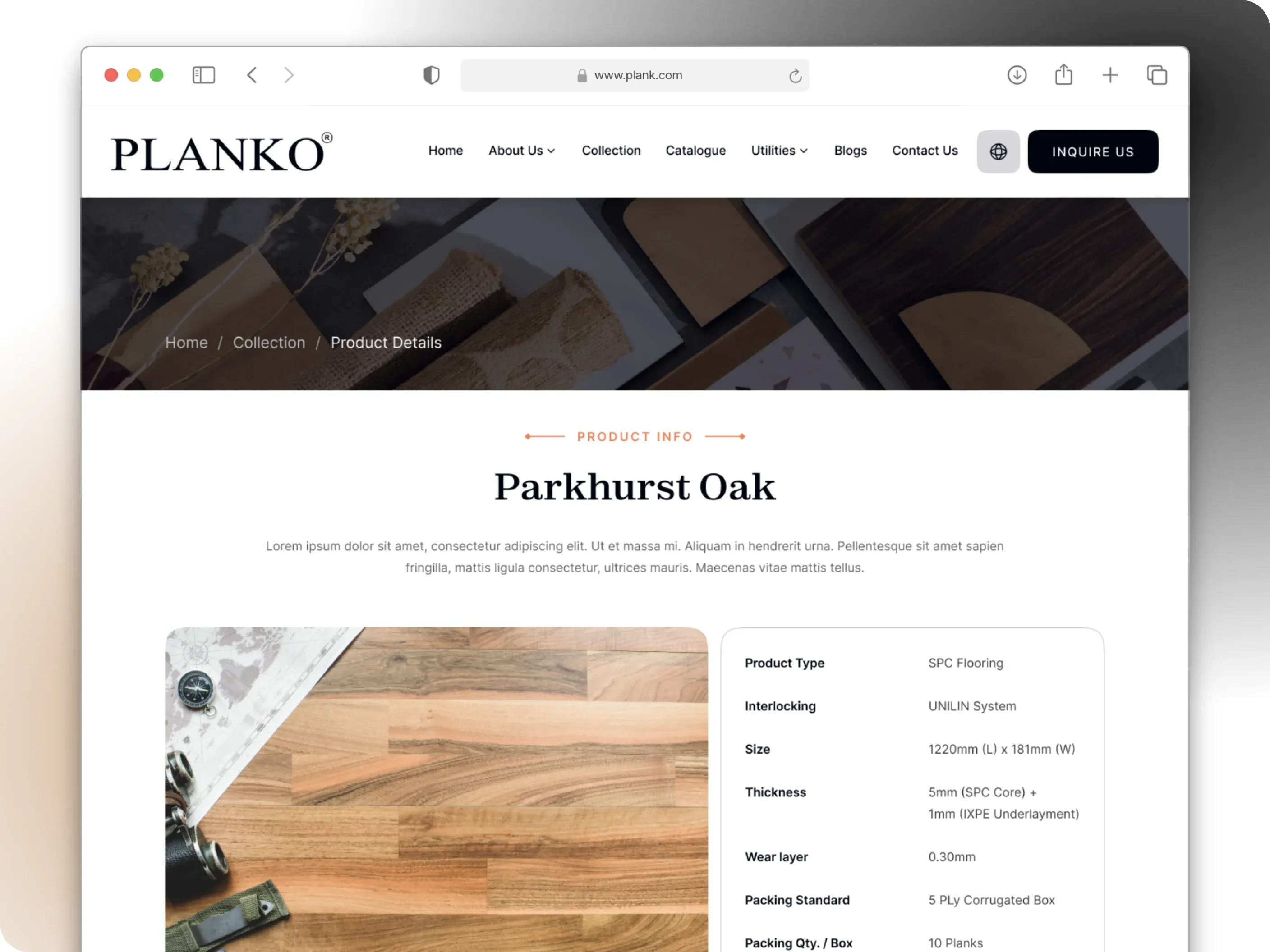 Planko - SPC flooring manufacturer website